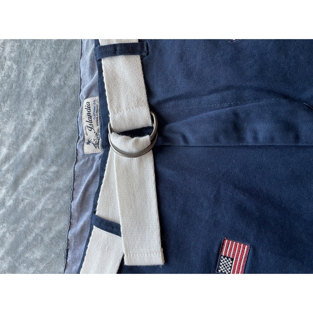 Embroidered American Flag 🇺🇸 Shorts Men's 36 Belted Coastal/Hamptons 4th of July - Picture 4 of 11